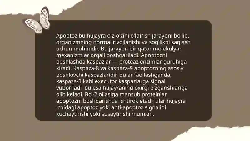 Apoptoz jarayoni va ularni oʻrganish 4