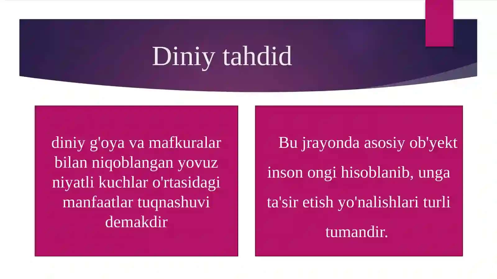 Shaxsga yo‘naltirilgan axborot: psixologik, diniy va ma’naviy tahdidlar 4
