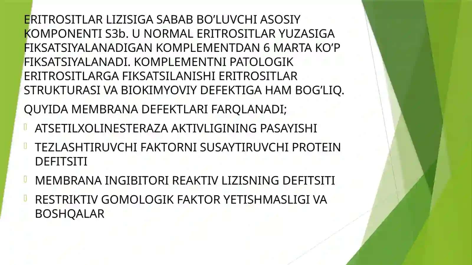 TUNGI PAROKSIZMAL GEMOGLOBINURIYA ETIOLOGIYA,PATOGENEZ,KLINIKA,DIOGNOSTIKA,DAVOLASH PRINSIPLARI 4