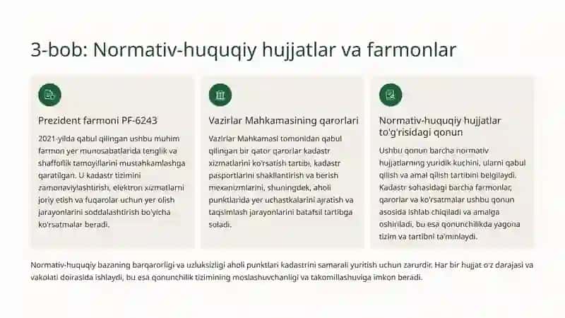 Aholi punktlari kadastrining huquqiy va normativ bazasi 4