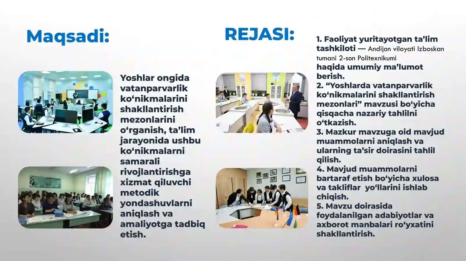 “Yoshlarda vatanparvarlik ko‘nikmalarini shakllantirish mezonlari” ELEKTRON MALAKA ISHI 4