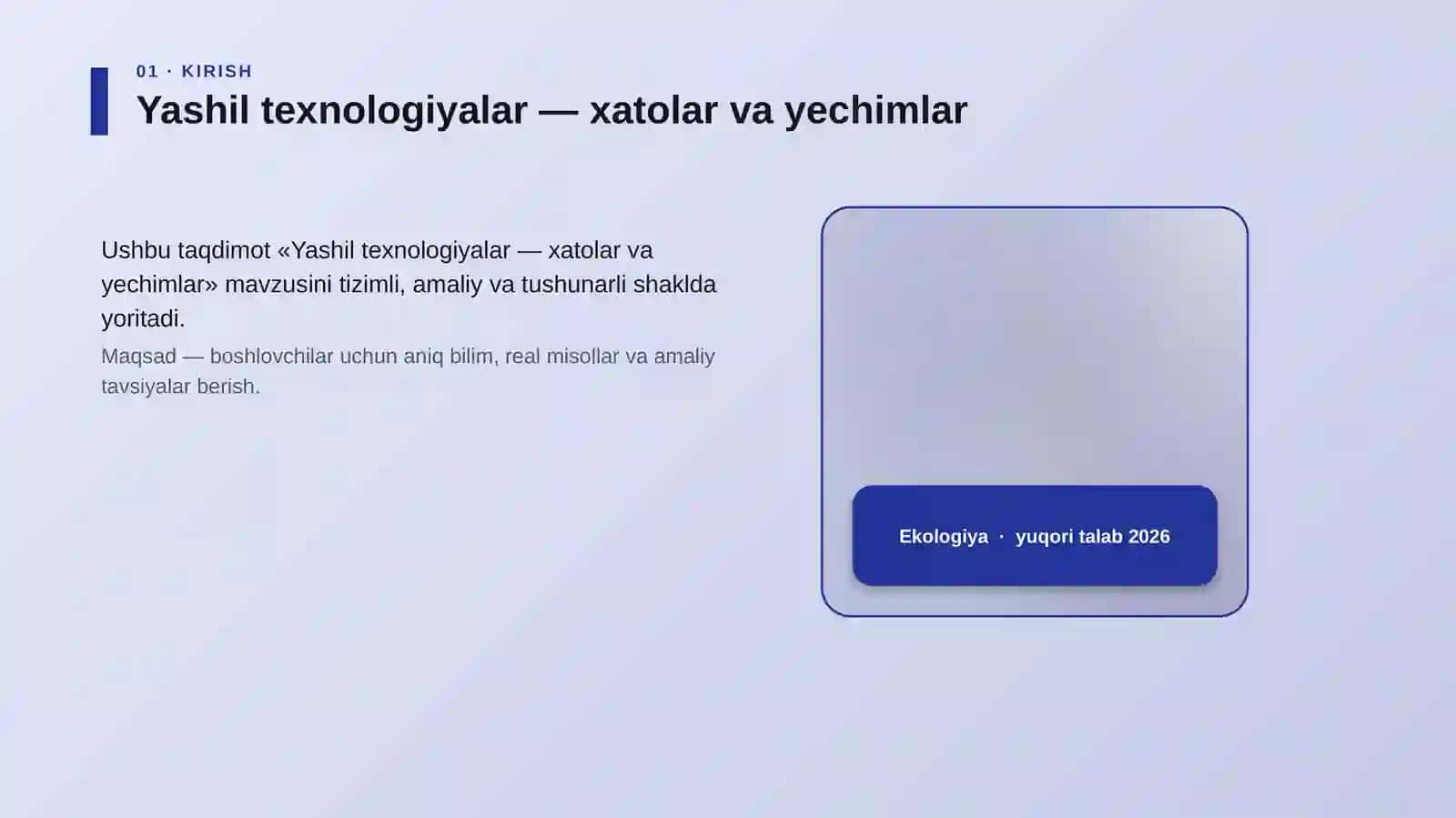 Yashil texnologiyalar — xatolar va yechimlar 4
