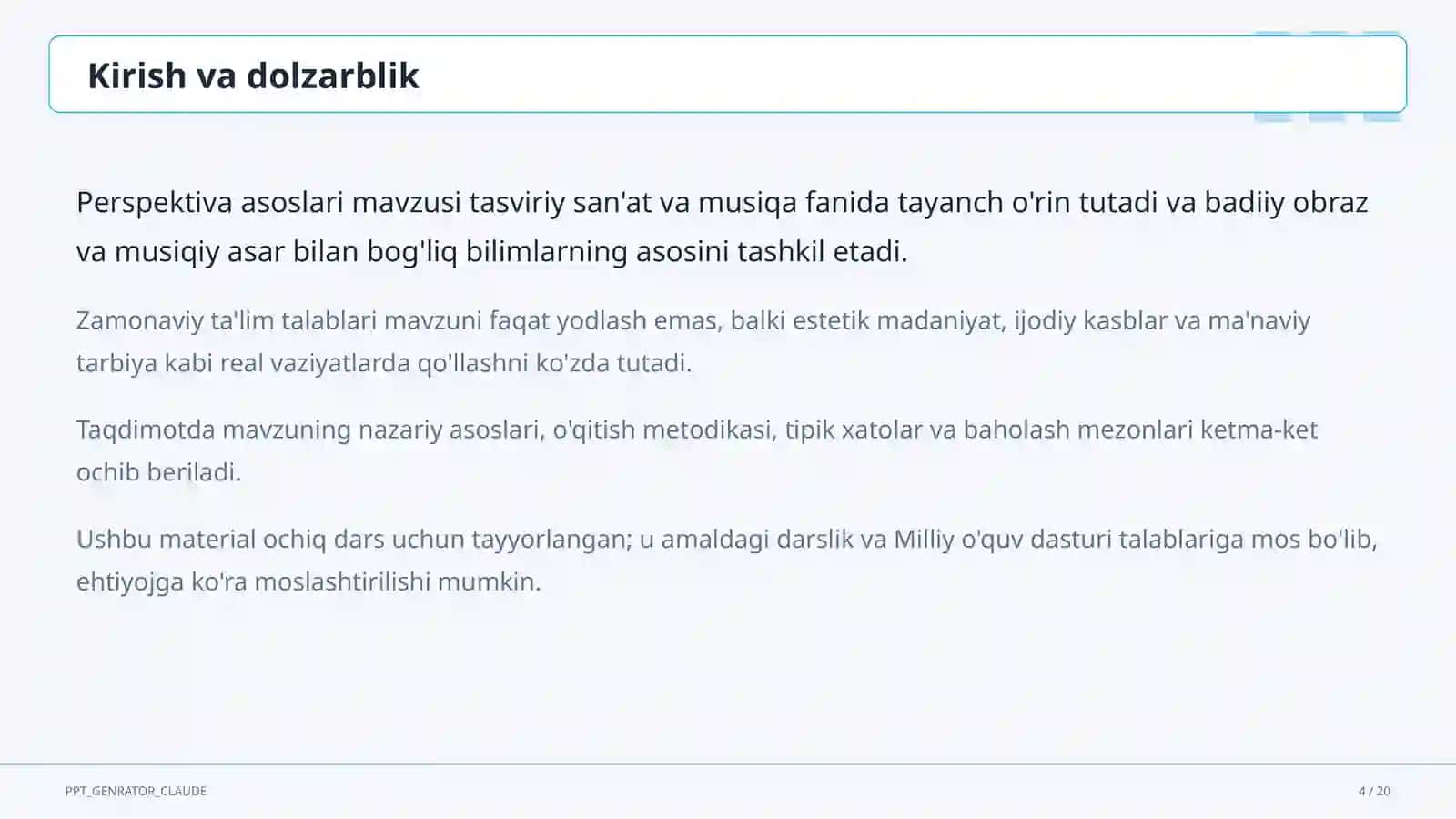 Perspektiva asoslari (5-sinf) 4