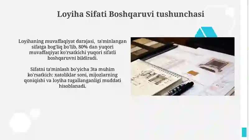 Loyihaning sifat menejmenti 4