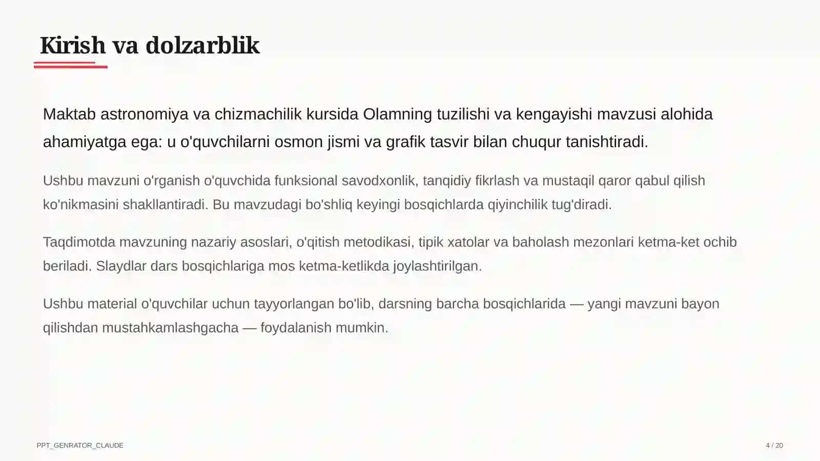 Olamning tuzilishi va kengayishi (11-sinf) 4