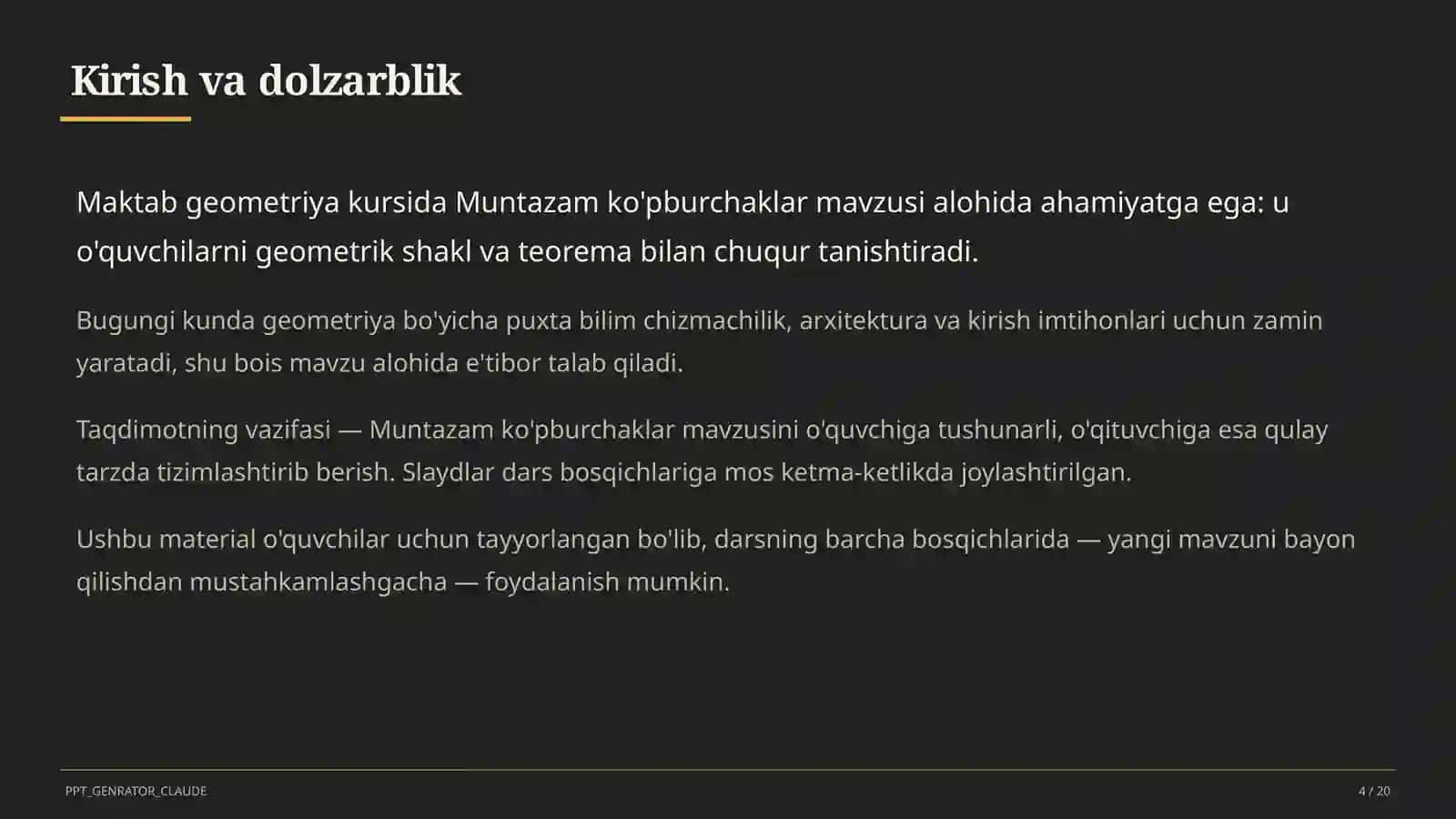 Muntazam ko'pburchaklar (9-sinf) 4