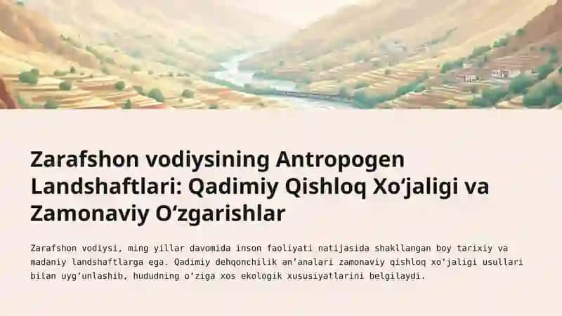 Antropogen Landshaftlar: Inson va Tabiat Oʻrtasidagi Transformatsiya 4