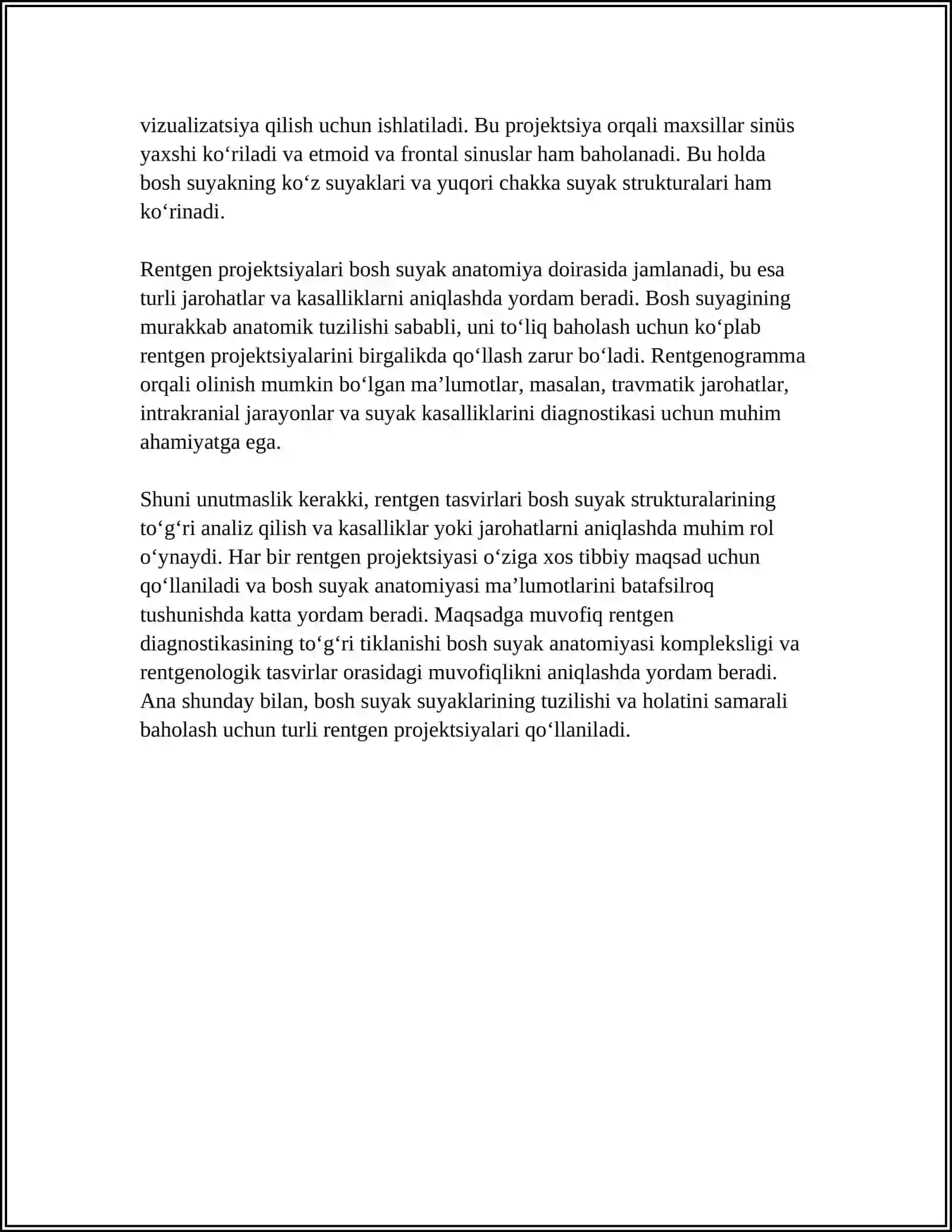 BOSH SUYAGI SUYAKLARINING RENTGEN ANATOMIYASI 4