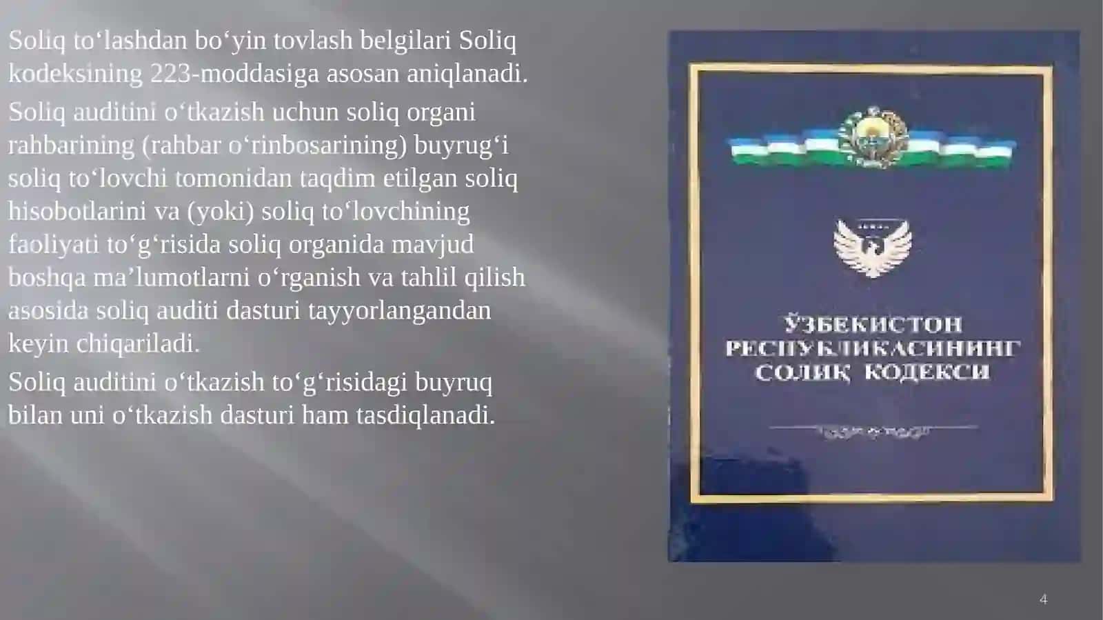 Farg`ona soliq texnikumining soliq auditida ayrim mavzular haqida 4