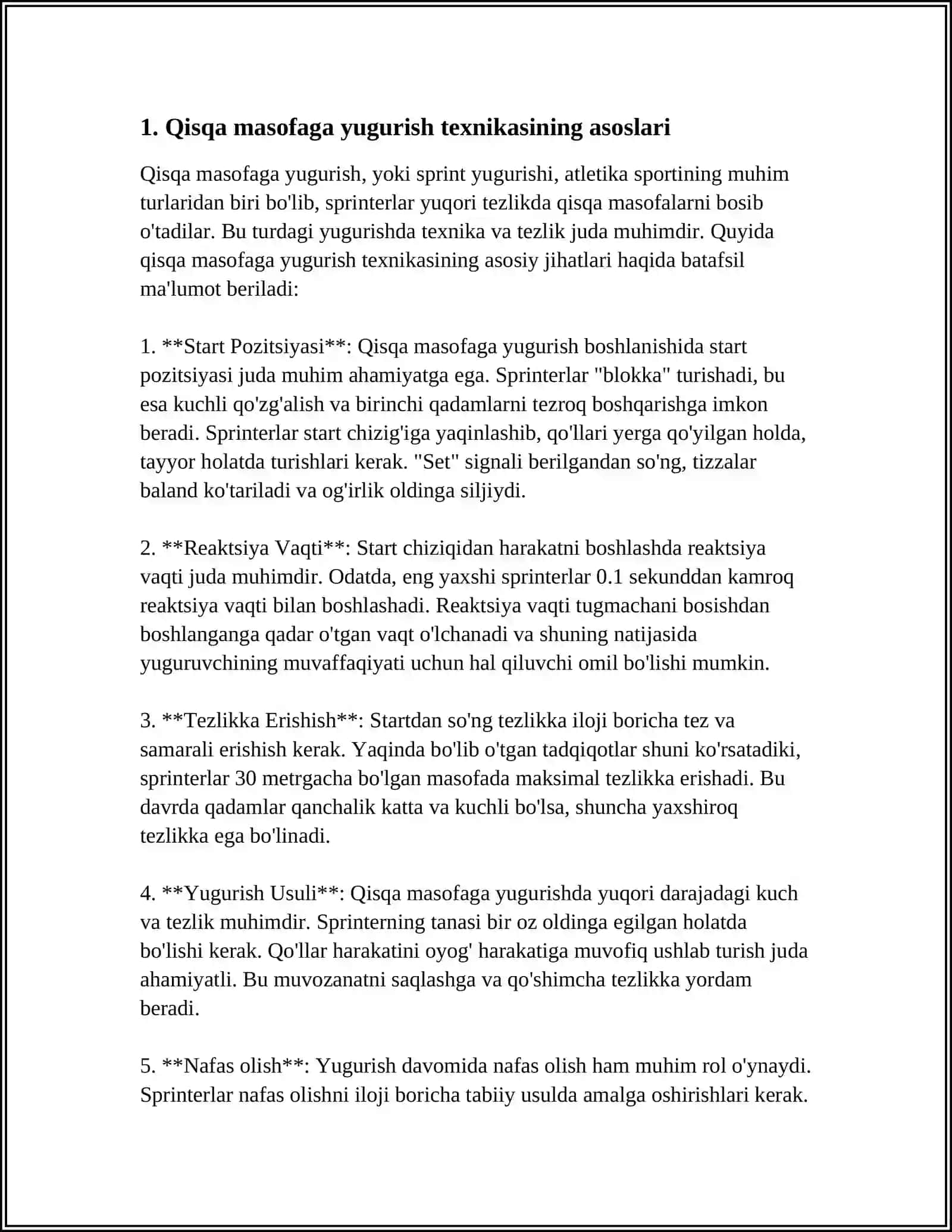 QISQA MASOFAGA YUGURISH TEXNIKASINI O'RGATISH METODLARI 4