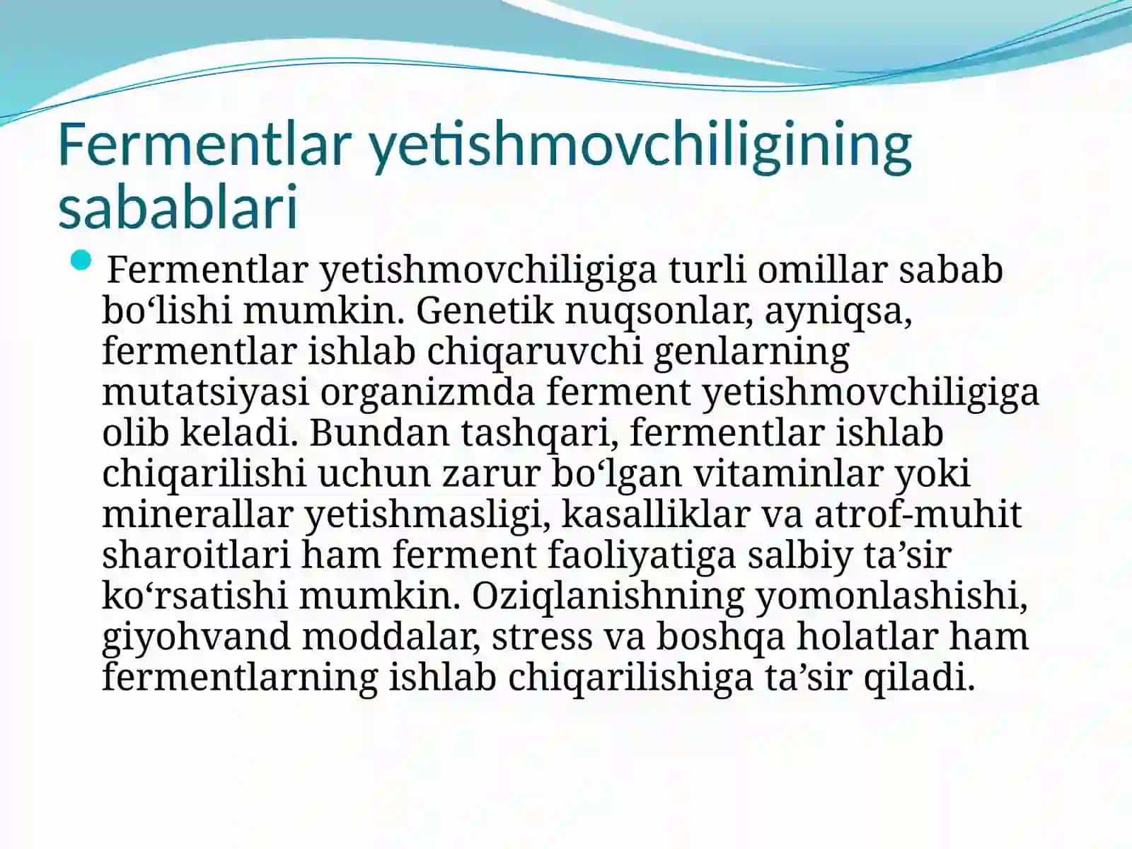 Fermentlar yengilaydigan patologik holatlar 4