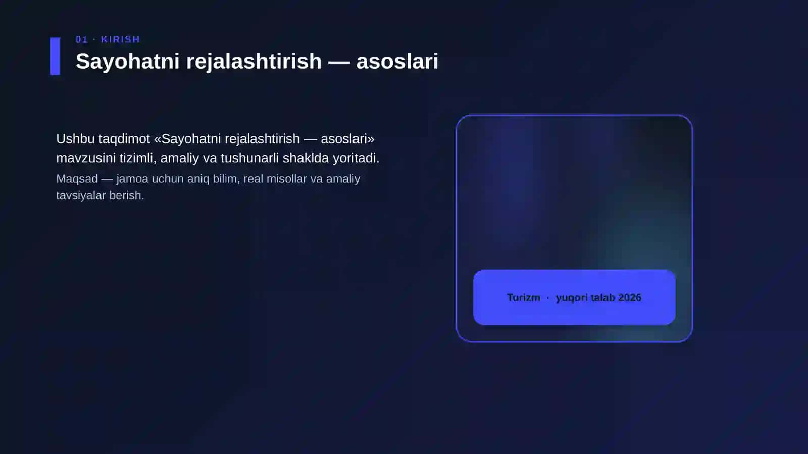 Sayohatni rejalashtirish — asoslari 4