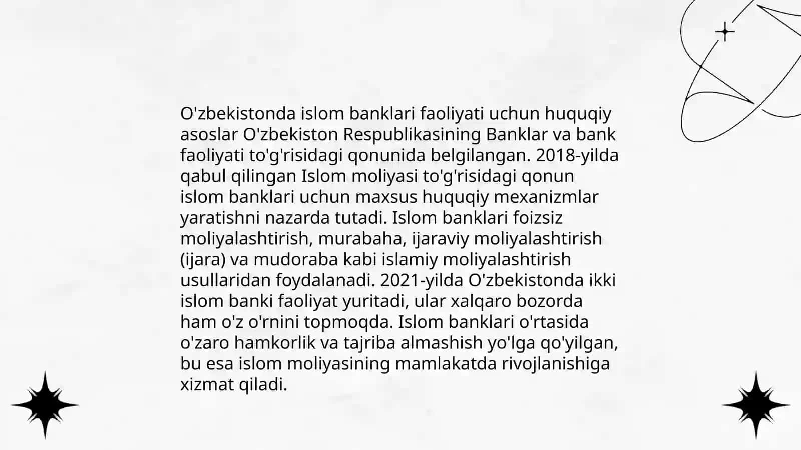 Islomiy bank xizmatlarining asosiy prinsiplari 4
