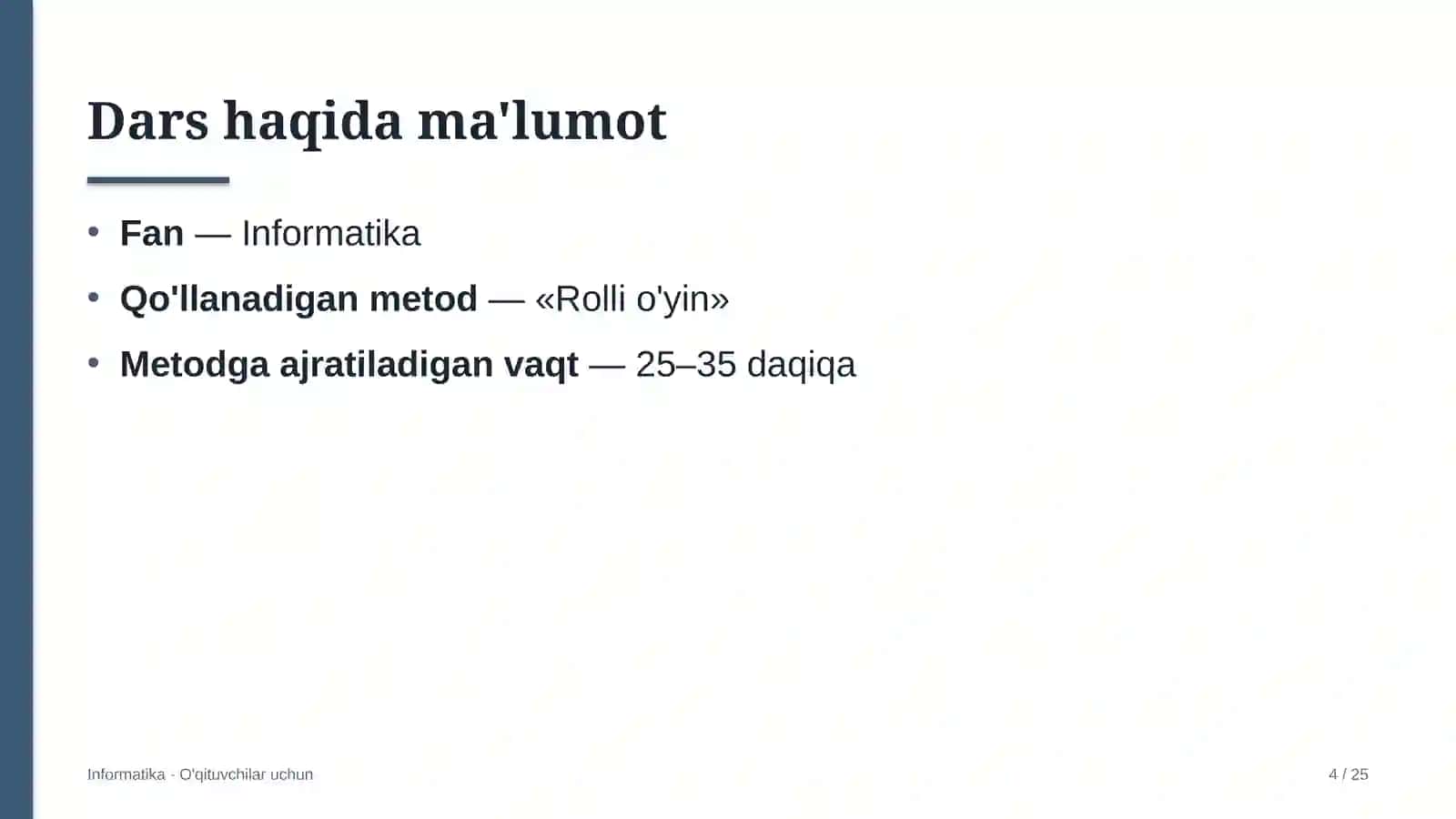 informatika darslarida rolli o'yin metodidan foydalanish 8729 4