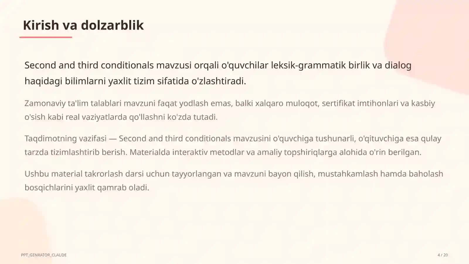 Second and third conditionals (10-sinf) 4