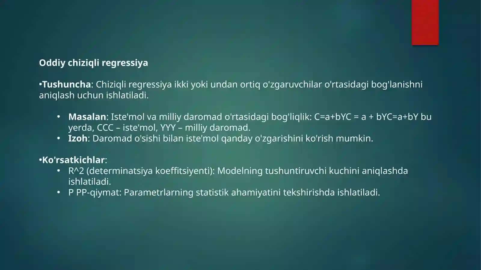 Chiziqlimodel tushunchasi 4