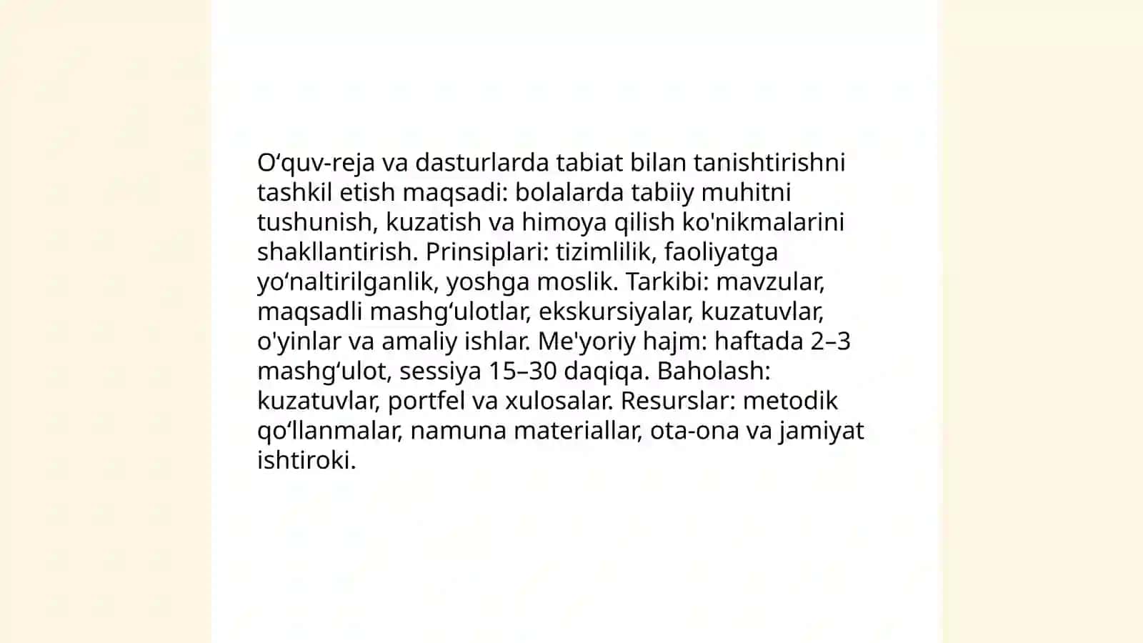 Tabiat bilan tanishtirishning metodik asoslari maktabgacha taʼlimda 4