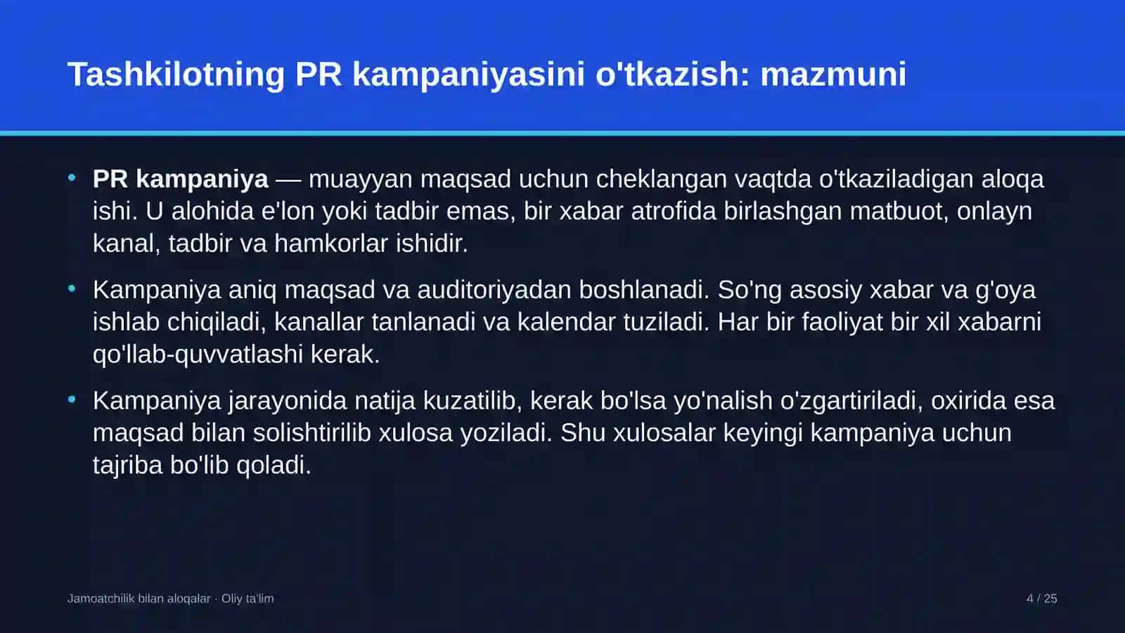 Beton zavodlarida tashkilotning PR kampaniyasini o'tkazish 4
