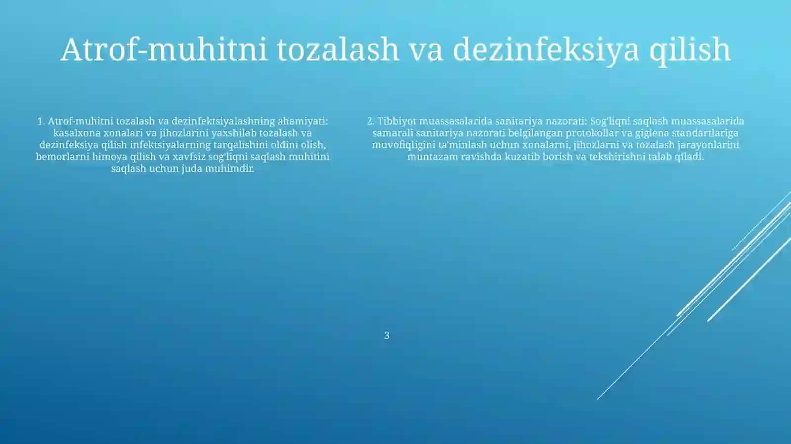 Davolash Profilaktik Muassasalaridagi Xonalar Va Asbob Anjomlarning Sanitariya Nazorati Muolaja Xonasidagi Yuqish YoʻLlariningOldiniOlish 4