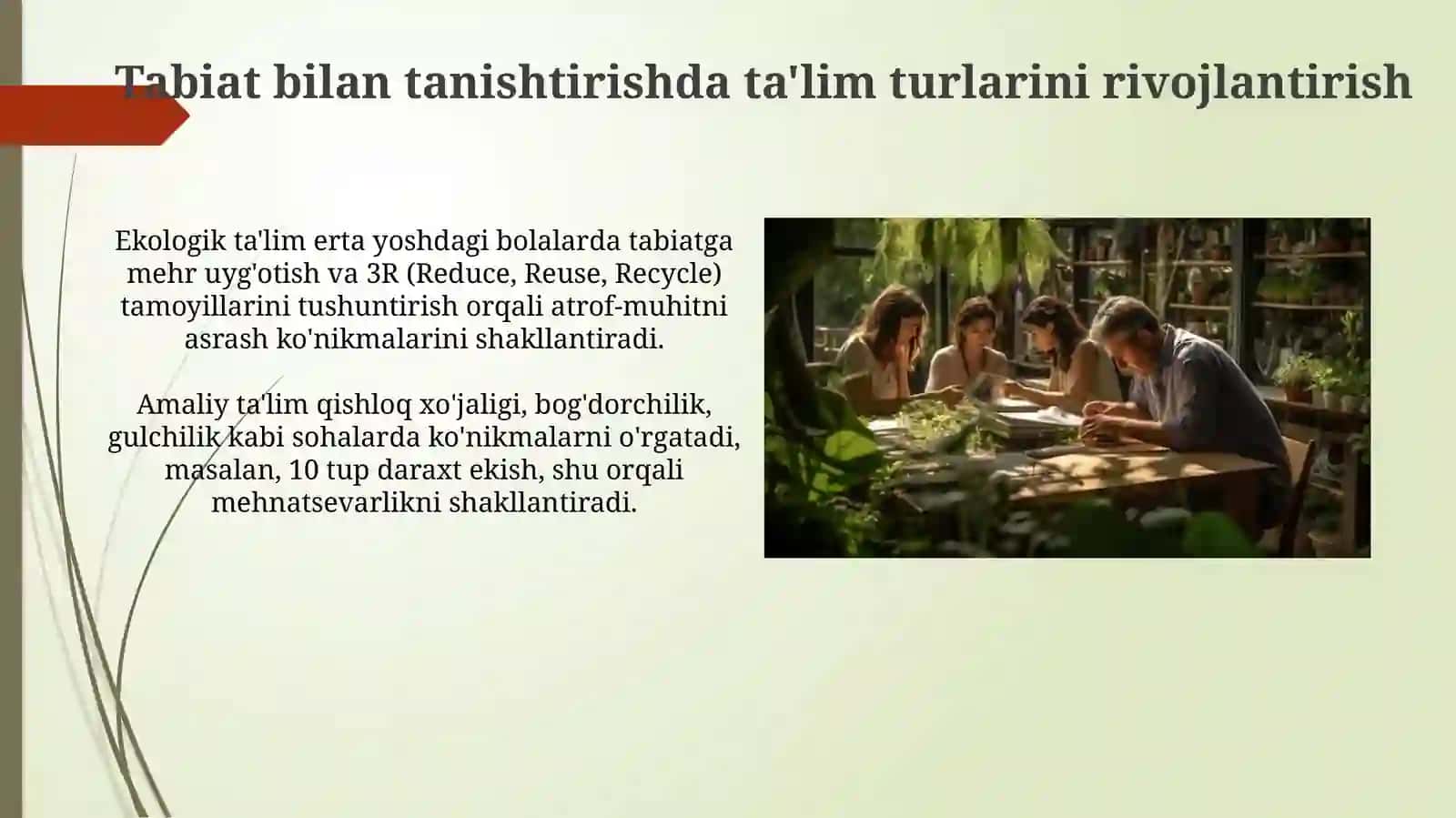 Tabiat bilan tanishtirishda tarbiya turlarini rivojlantirish 4