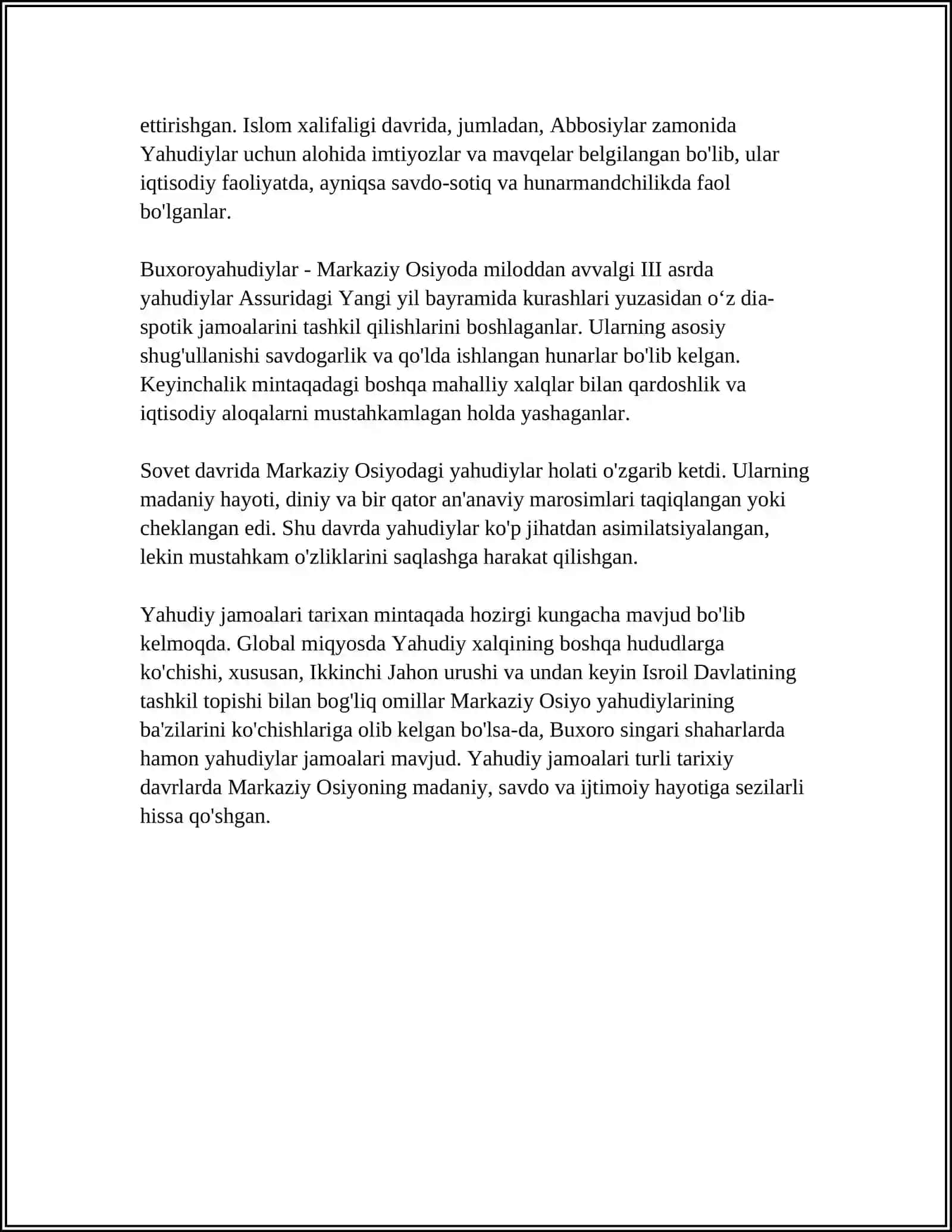 MARKAZIY OSIYODA YAHUDIYLIKNING KIRIB KELISHI VA TARQALISHI TARIXI 4