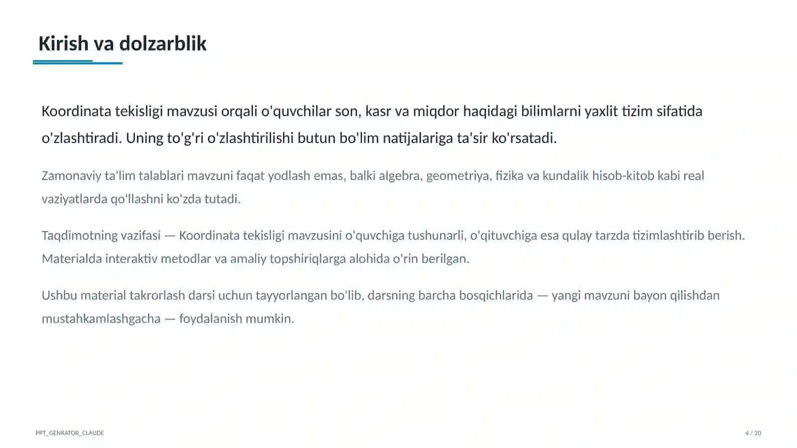 Koordinata tekisligi (6-sinf) 4