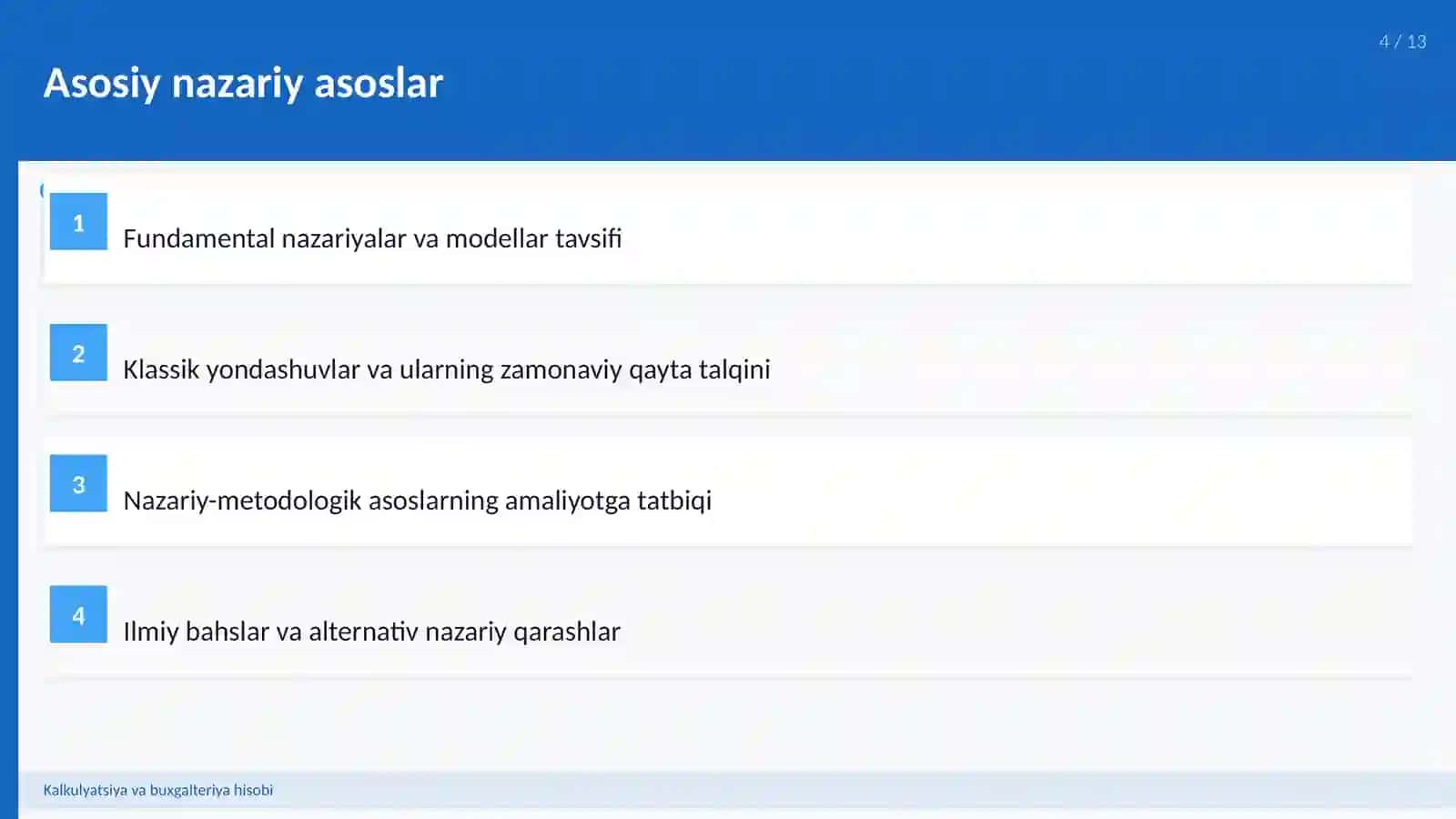 Kalkulyatsiya va buxgalteriya hisobi 4