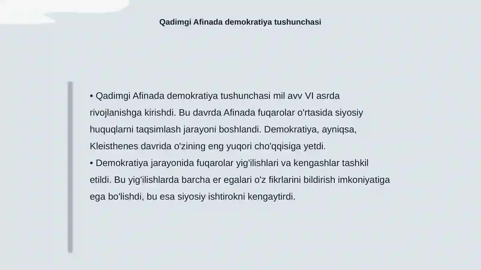 Qadimgi Afinada quldorlik demokratiyasining urnatilishi (mil avv VIII-VI) 4
