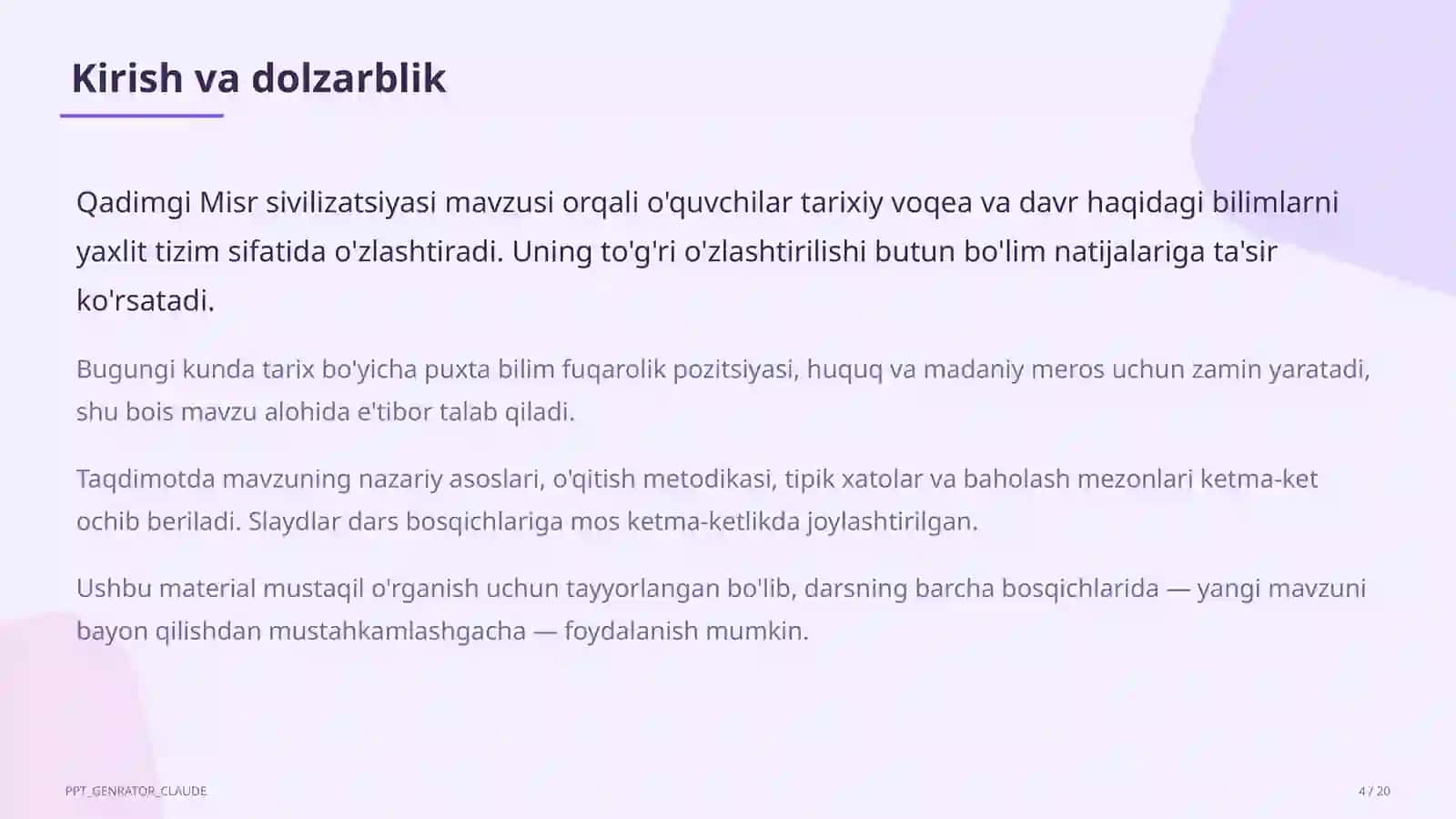 Qadimgi Misr sivilizatsiyasi (6-sinf) 4