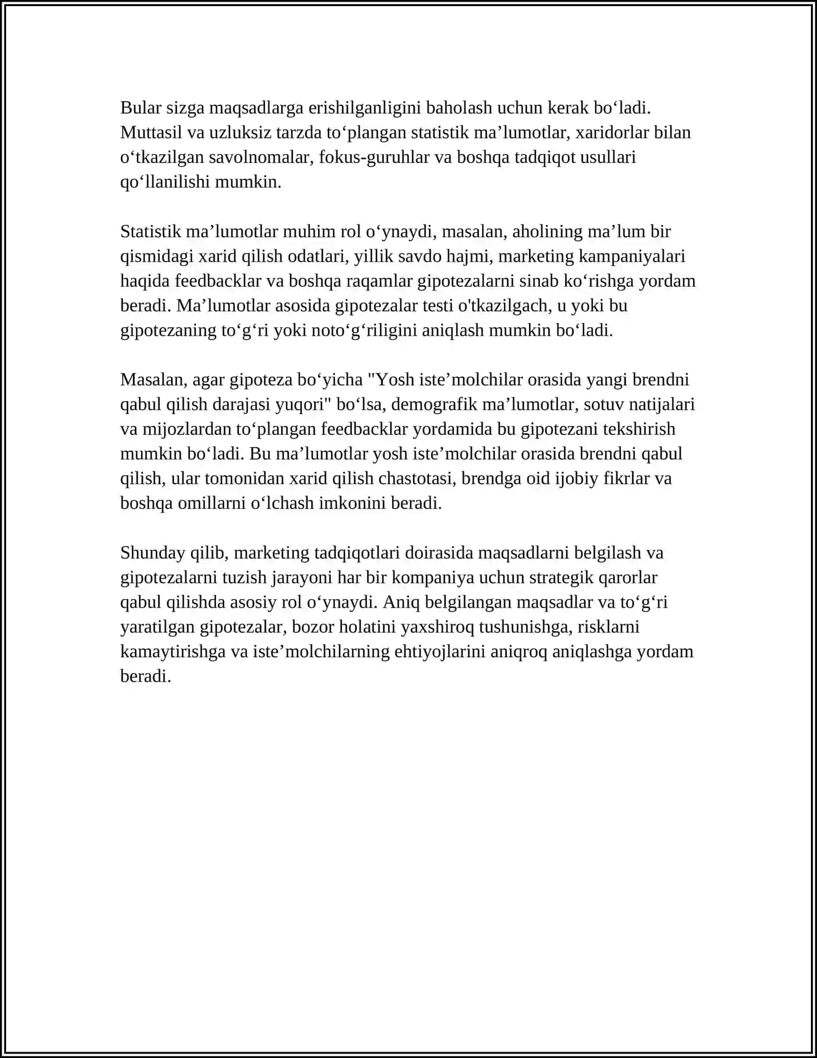 MARKETING TADQIQOTLARINI TASHKIL ETISH 4