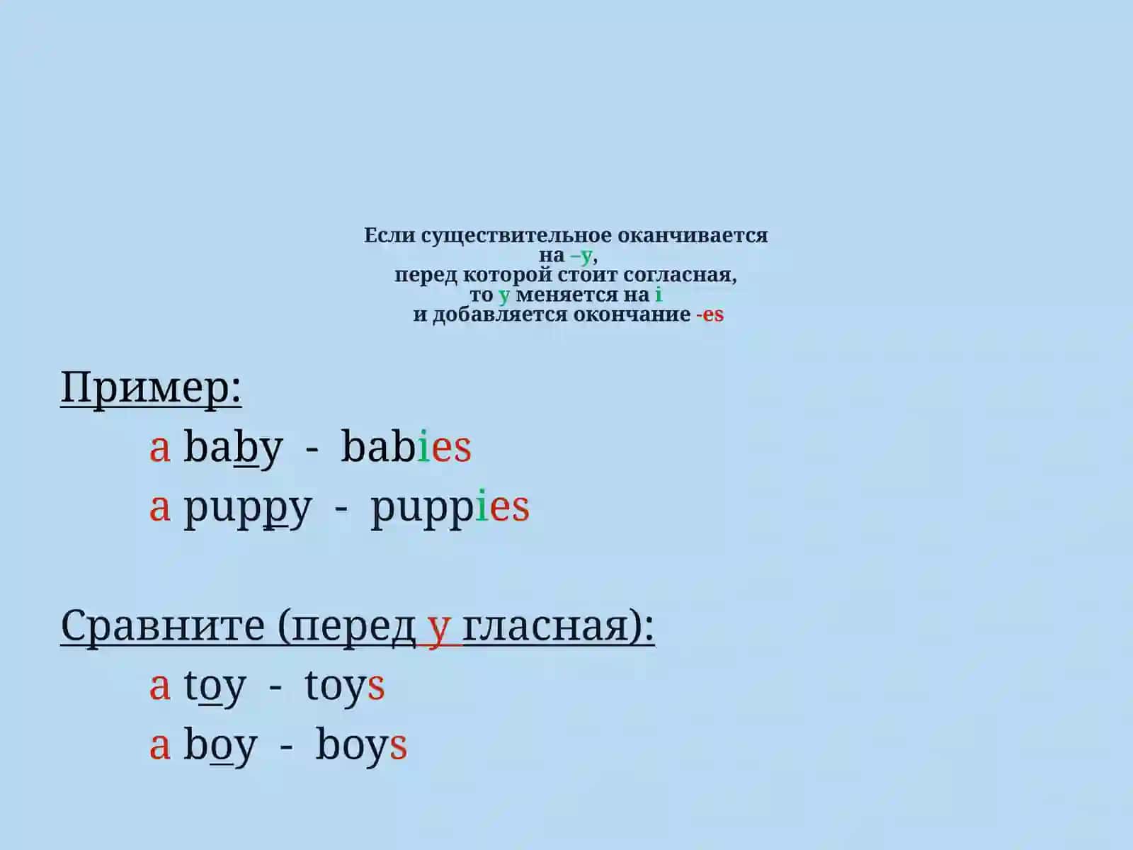Множественное число существительных 4
