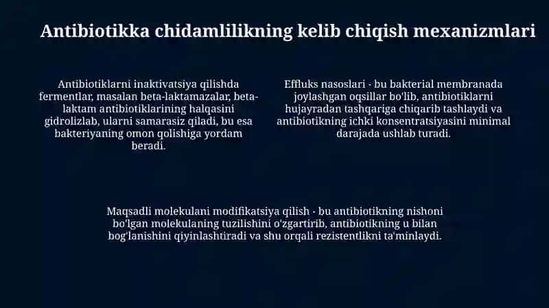 Antibiotiklarga chidamlilik 4