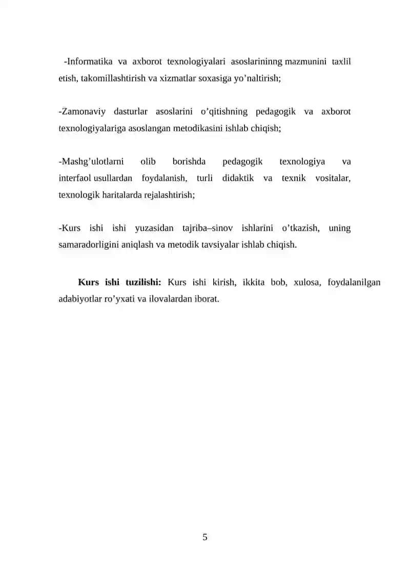 Informatika fanini kasbga yo'naltirib o'qitish metodikasi 4