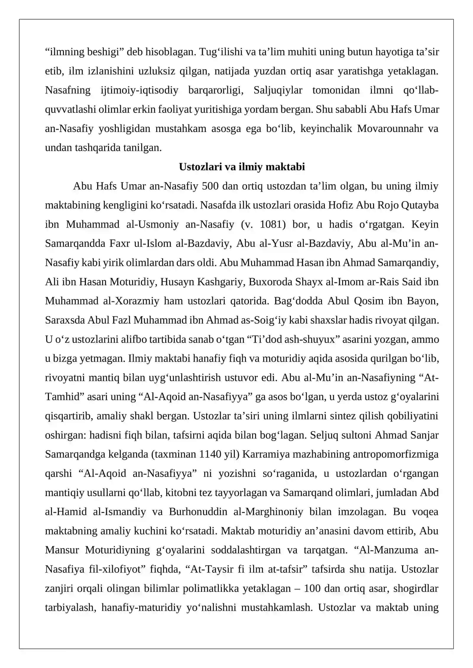 Abu Hafs Umar an-Nasafiy (1068-1142) 4