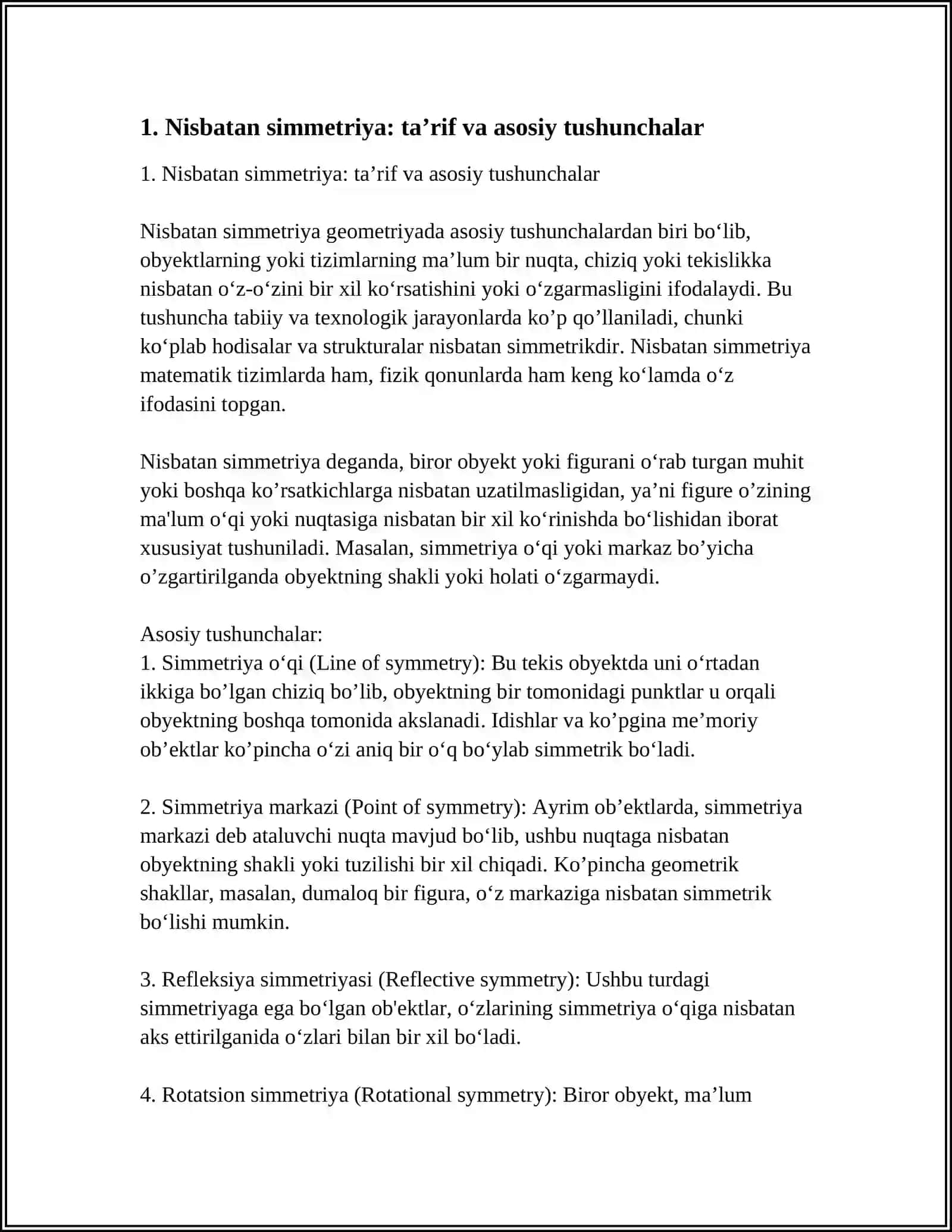 Nisbatan simmetriya 4