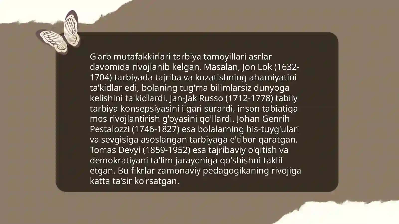 Sharq va G’arb mutafakkirlarining yosh avlodni tarbiyalashga oid qarashlari 4