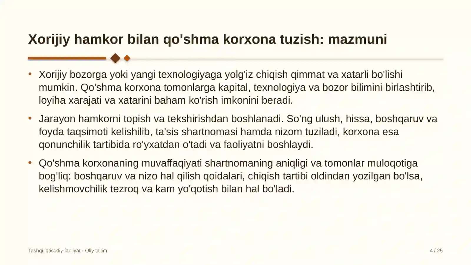Aviakompaniyalarda xorijiy hamkorlar bilan qo'shma korxona tuzish 4