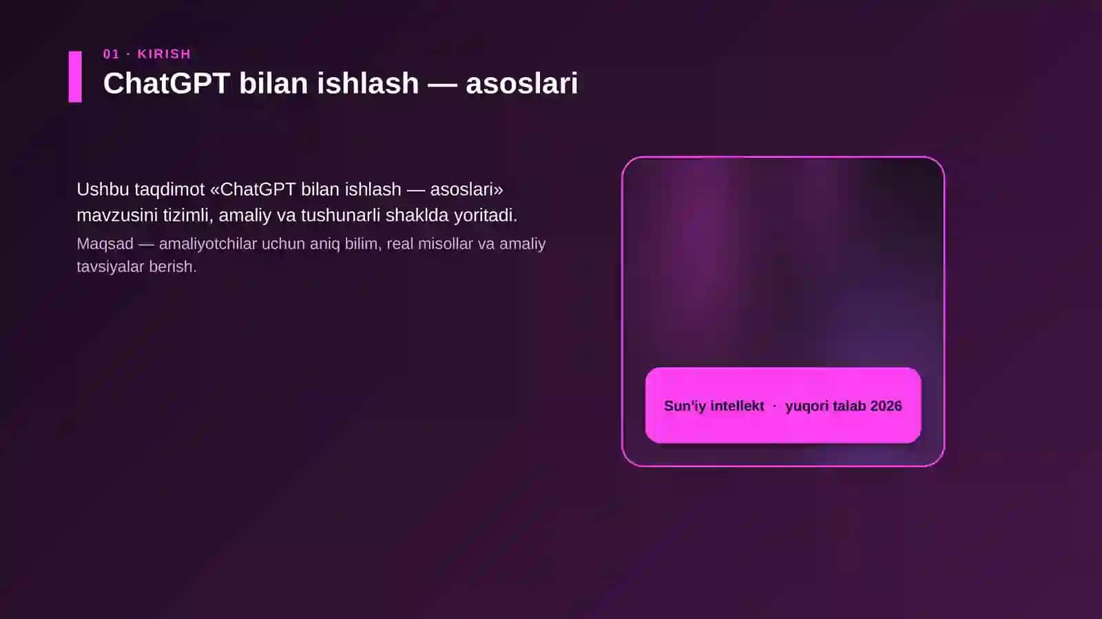 ChatGPT bilan ishlash — asoslari 4