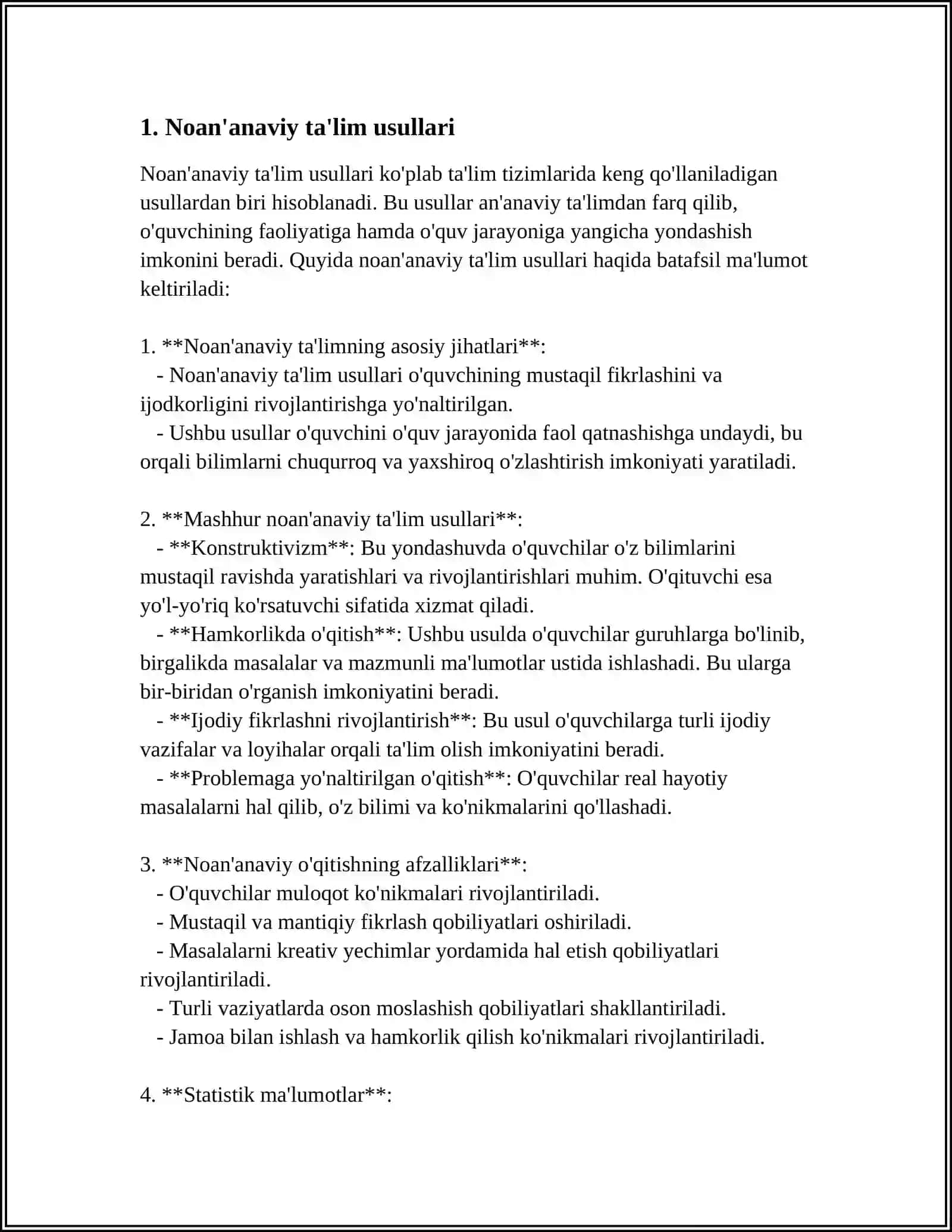 MUTAXASSISLIGINGIZGA OID PEDAGOGIKA DARSLIGI 4