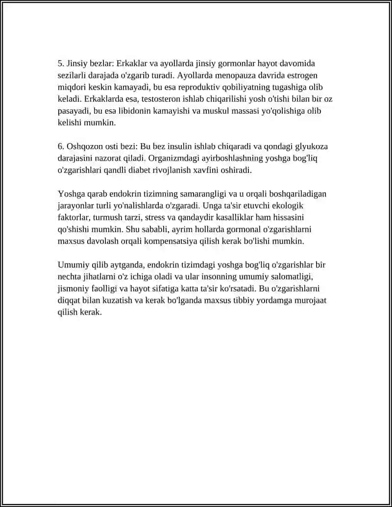 ICHKI SEKRETSIYA BEZLARINING YOSH XUSUSIYATI VA GIGYENASI. YAQINDAN KORISH VA UNI OLDINI OLISH 4