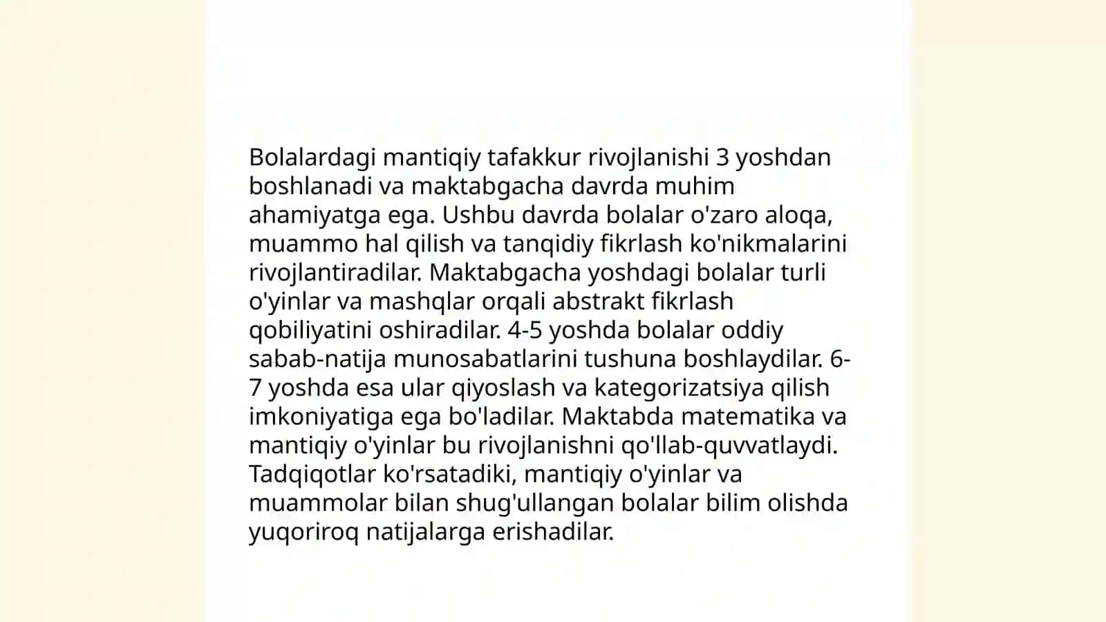 Maktab yoshidagi bolalarning tafakkur va xotira xususiytlari. Osmirlik davrida yuzaga keldigan muammolar 4