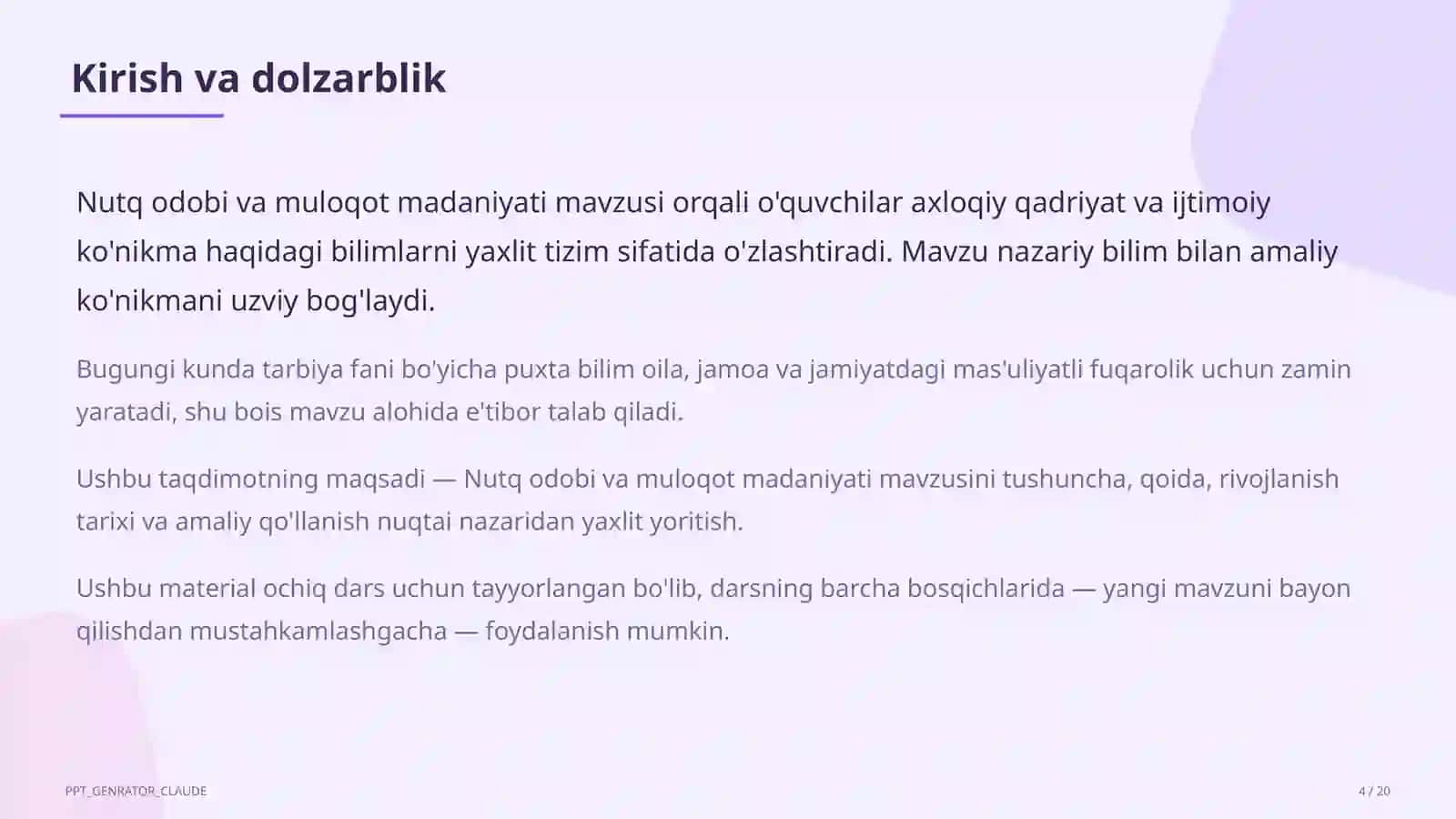 Nutq odobi va muloqot madaniyati (8-sinf) 4