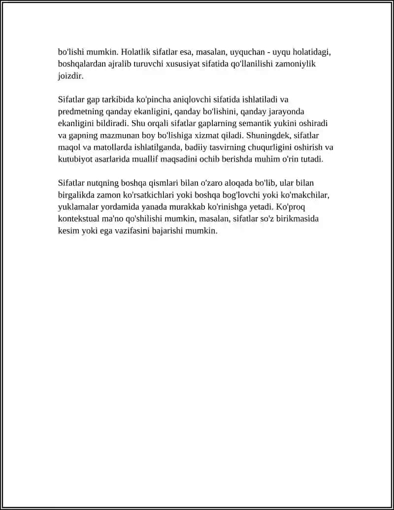 Sifatning taʼrifi va funksiyasi 4