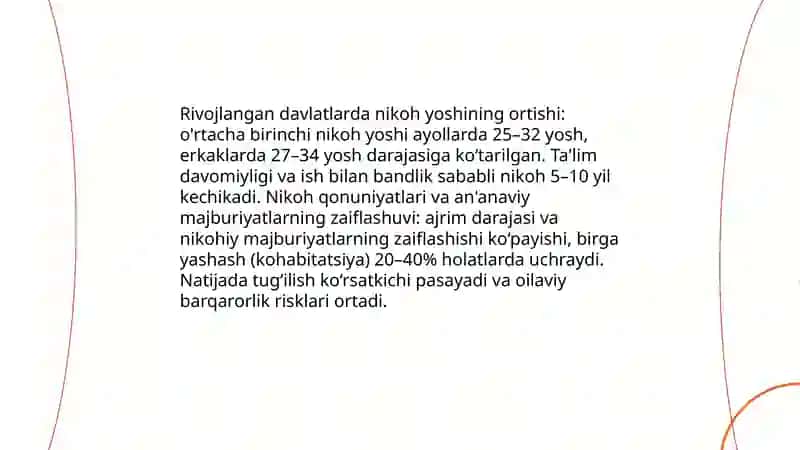 Rovojlangan davlatlarda oila - nikoh instituti tanazzuli 4