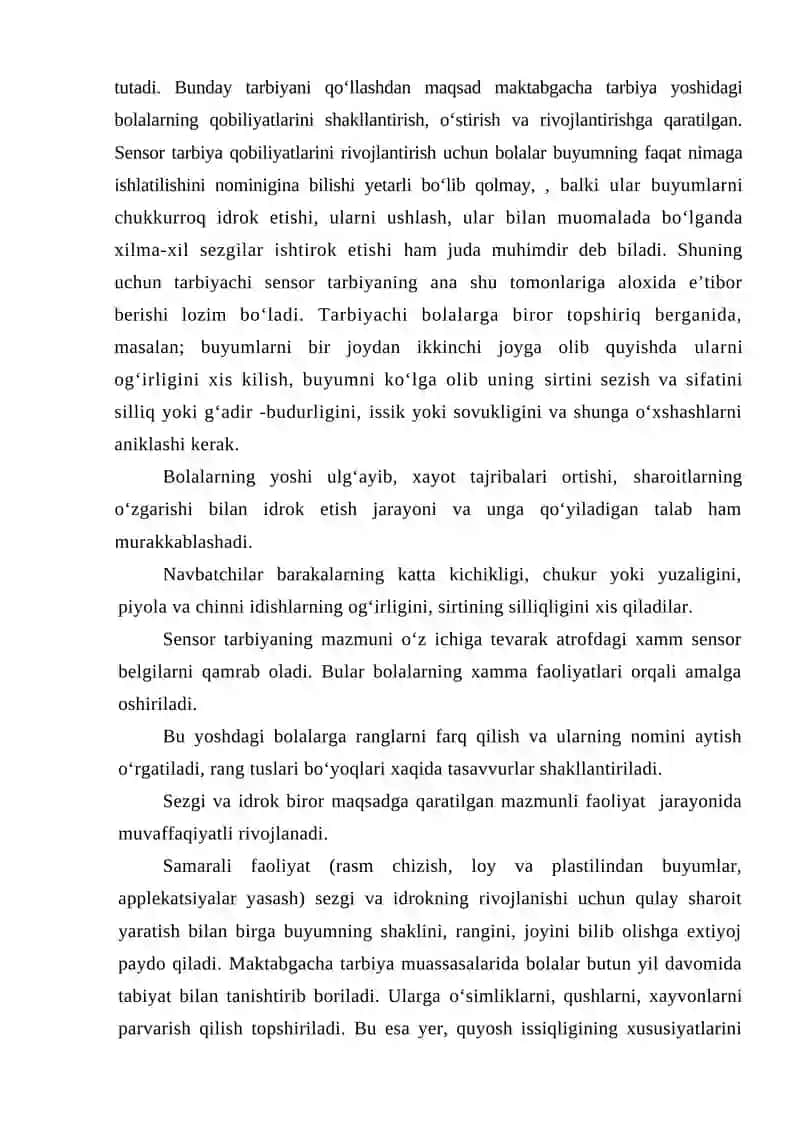 Sensor tarbiyasi 4