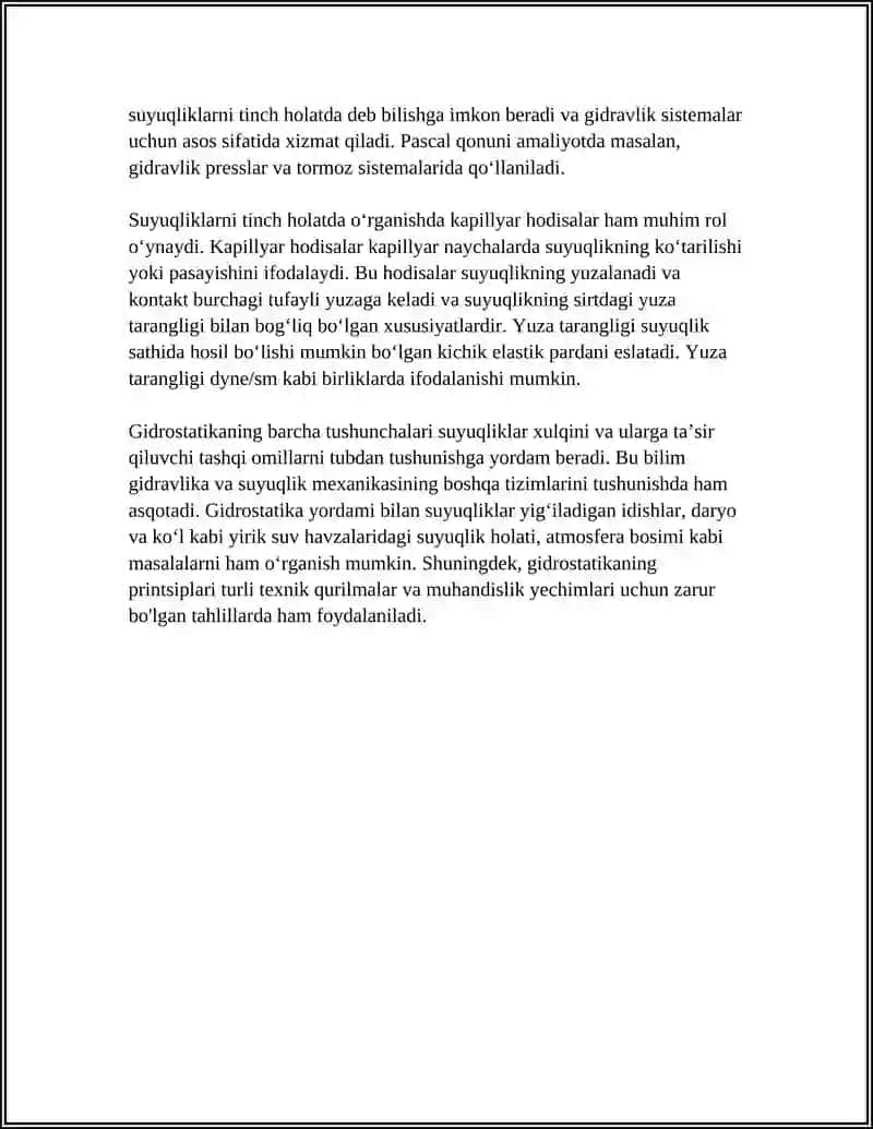 GIDROSTATIK HAQIDA MA'LUMOT 4