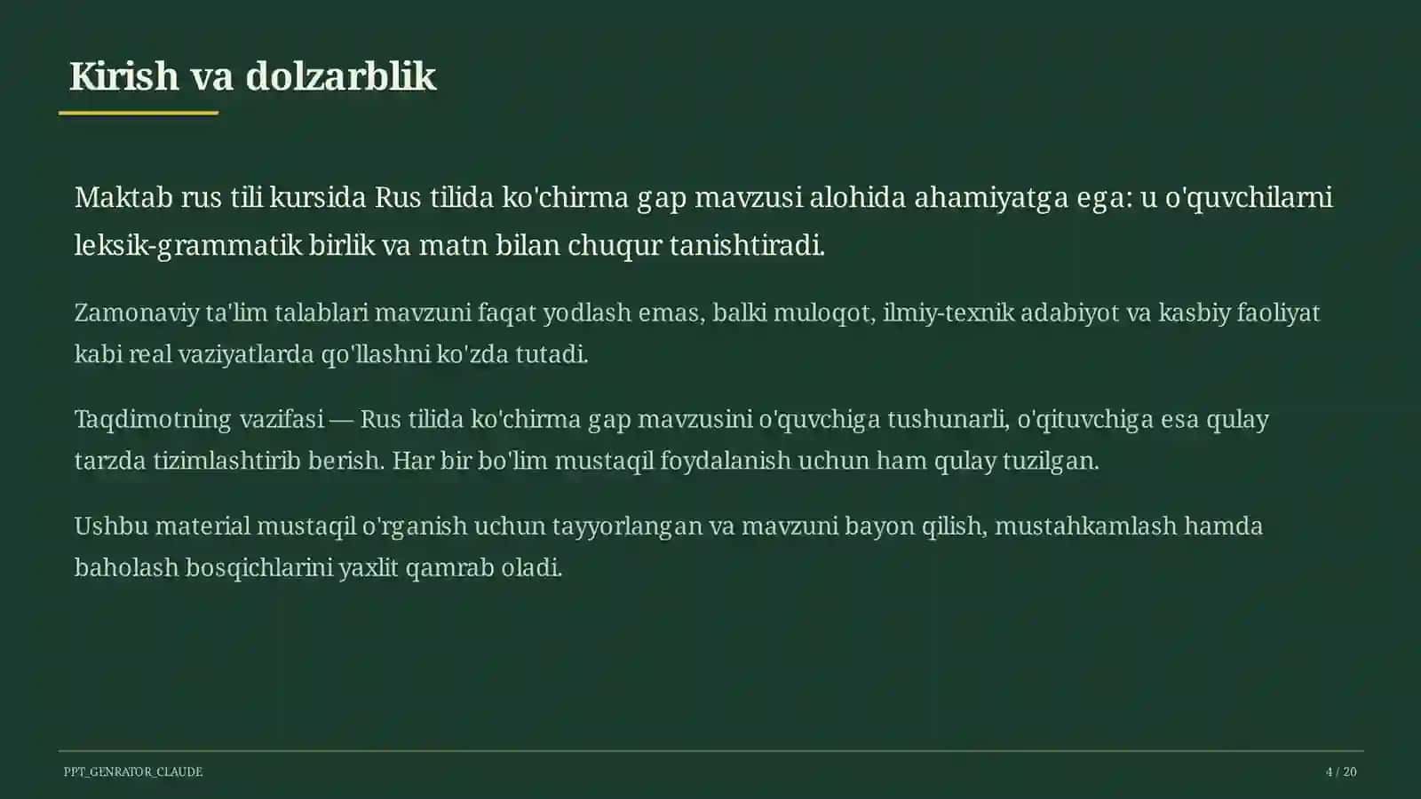 Rus tilida ko'chirma gap (9-sinf) 4