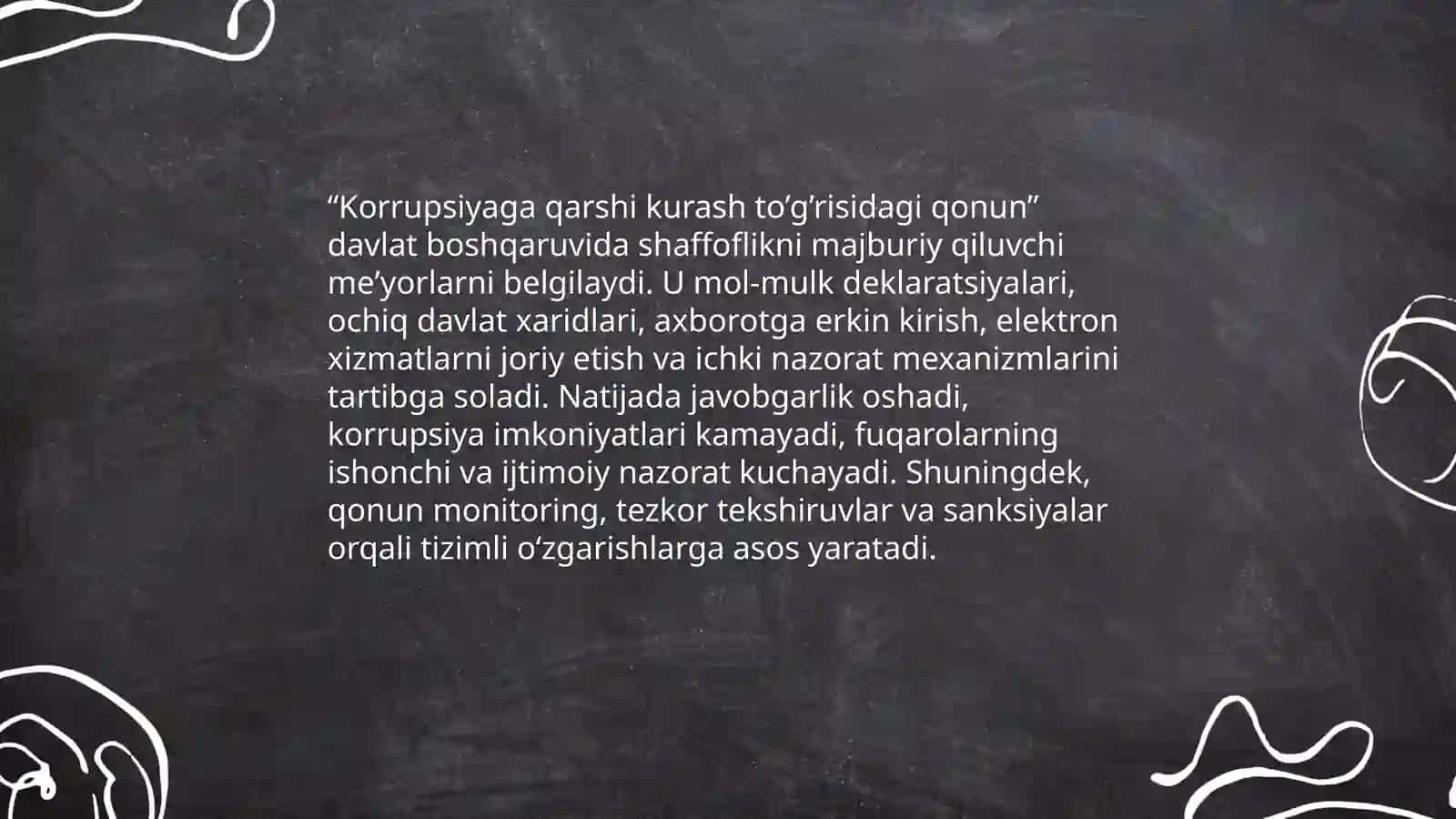 “Korrupsiyaga qarshi kurash to‘g‘risidagi qonun” ning jamiyatda ijtimoiy-siyosiy ahamiyati 4