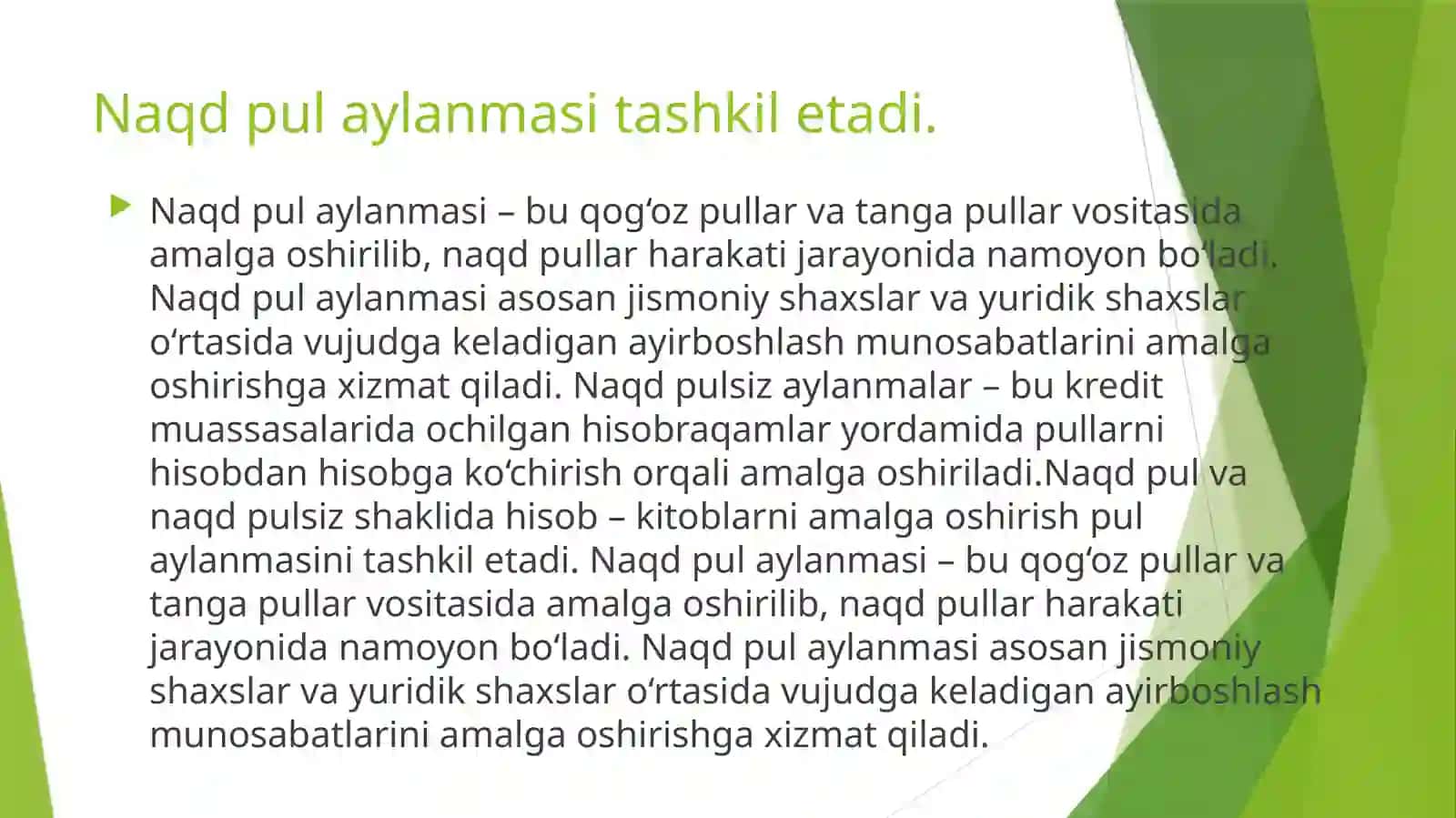Pul aylanishi va uning tarkibi 4
