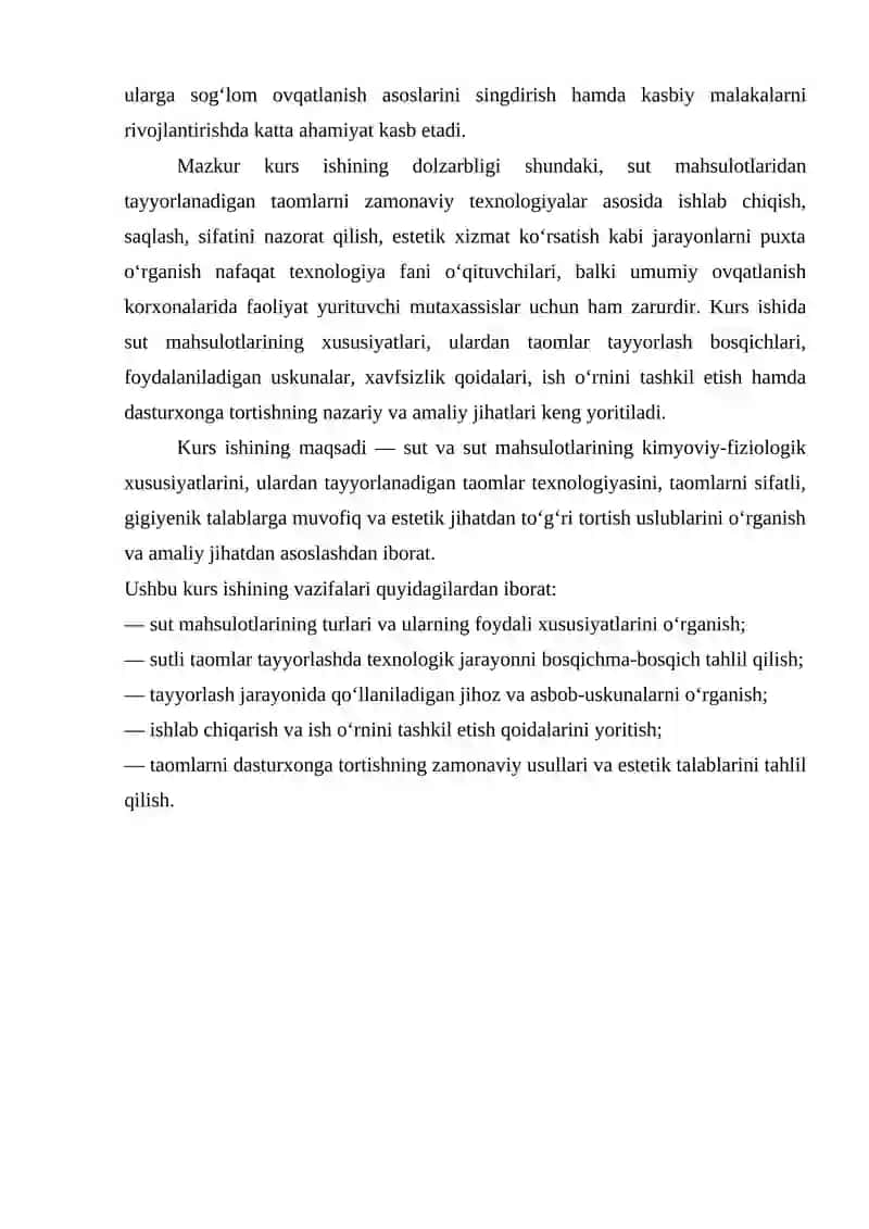 Sut Mahsulotlari va Ulardan Tayyorlanadigan Taomlar 4
